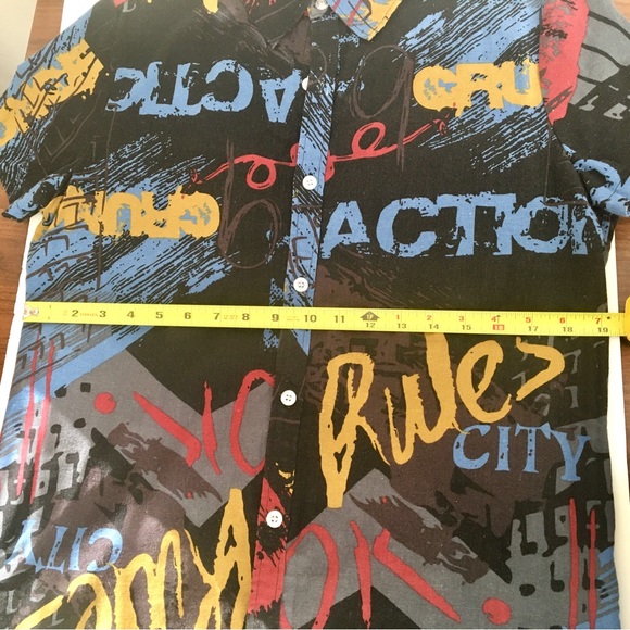 SHEIN button down men multicolor shirt - Picture 5 of 11